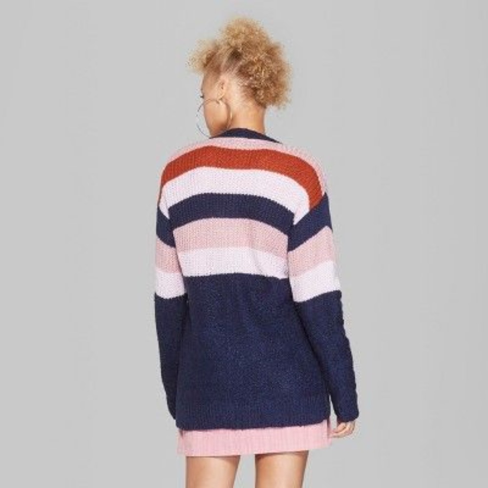 New WILD FABLE Striped Button Front Cardigan [B6] - Picture 2 of 8
